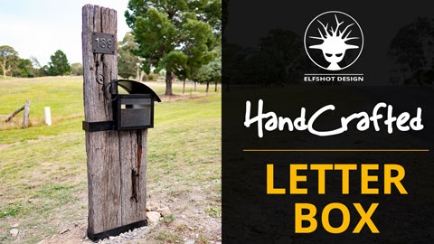 Letterbox with railway sleepers, steel fabrication and basic blacksmithing